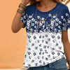 T-Shirt Mit Farbblock-Blumenmuster