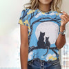 Lässiges T-Shirt Mit Katzen-Print