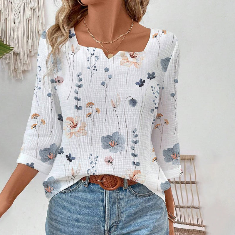 Elegante Bluse Mit Blumendruck