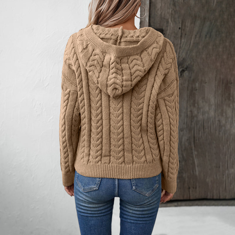 Lässiger Pullover Mit Zopfmuster