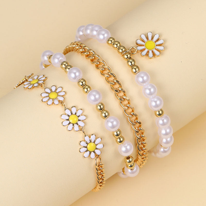 Gänseblümchen-Armband-Set