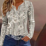 Vintage-Bluse Mit Blumendruck