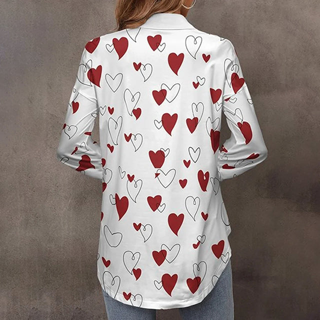 Lässige Bluse Mit Herzdruck