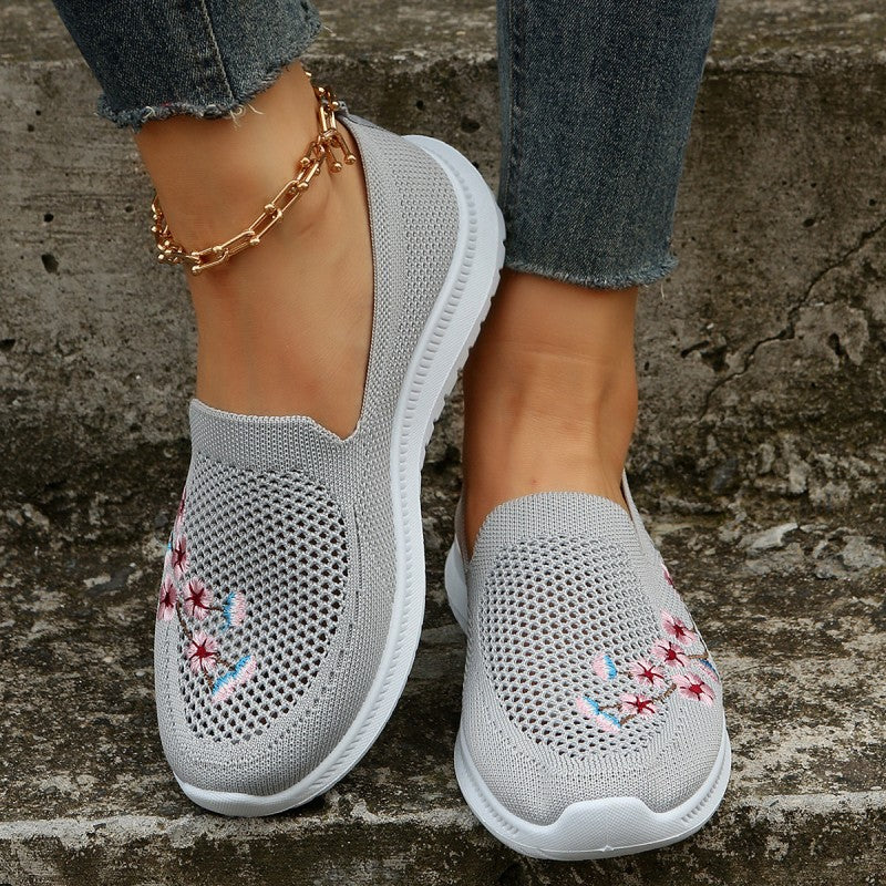 Atmungsaktive Schuhe Mit Blumenstickerei