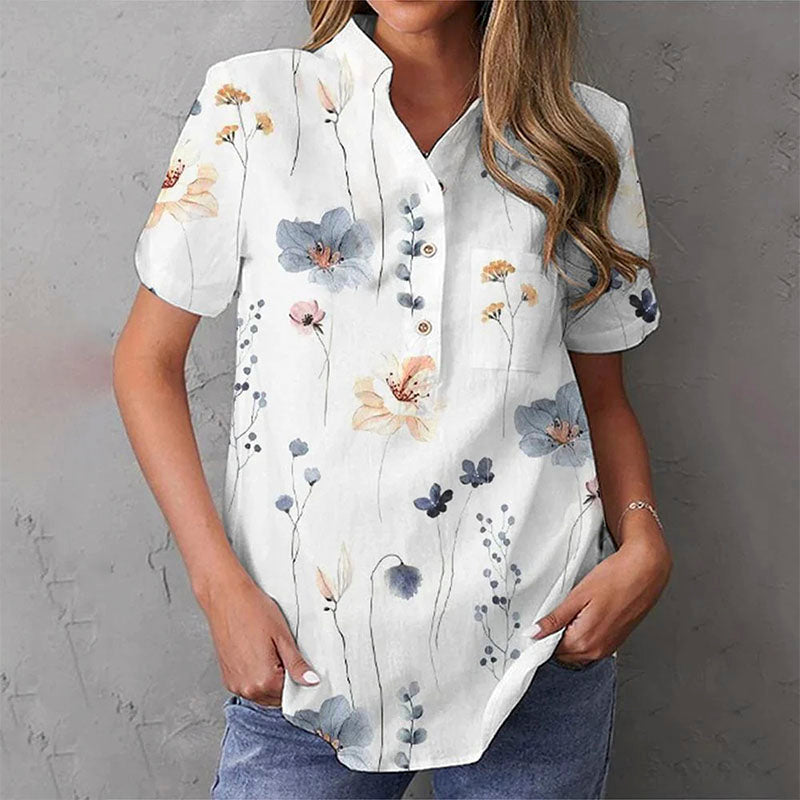 Lässige Bluse Mit Blumendruck