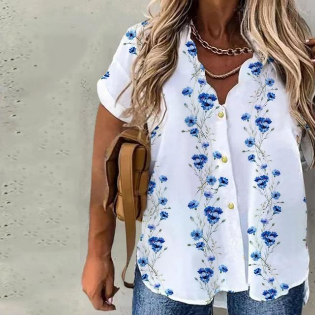 Lässige Bluse Mit Blumendruck