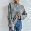 Lässiger Einfarbiger Strickpullover