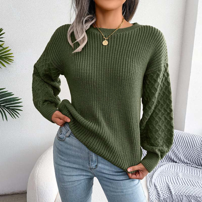 Lässige Einfarbige Strickpullover