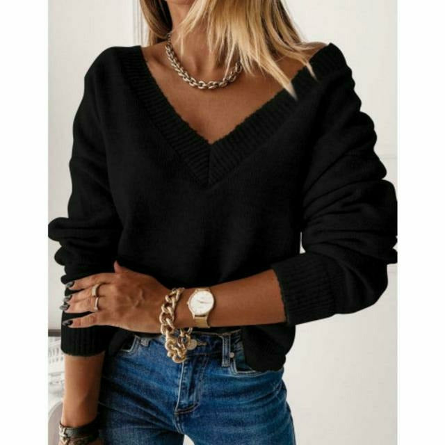 Eleganter Pullover Mit V-Ausschnitt