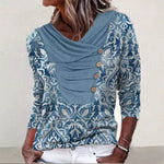 Bedruckte Bluse Im Vintage-Ethno-Stil