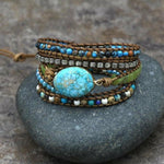 Handgemachtes Buntes Naturstein Armband